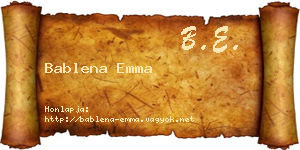 Bablena Emma névjegykártya