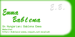 emma bablena business card